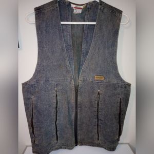 VTG Cotler Denim Western Vest Zip Closure Size S